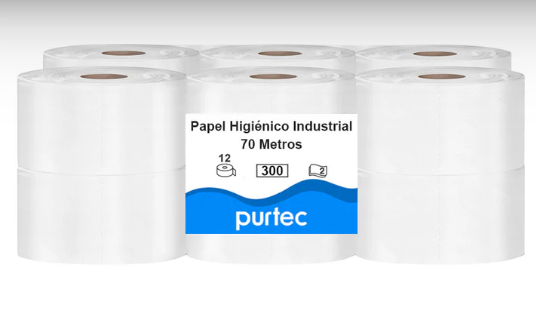 Papel higiénico Industrial Jumbo PURTEC - 70 Metros